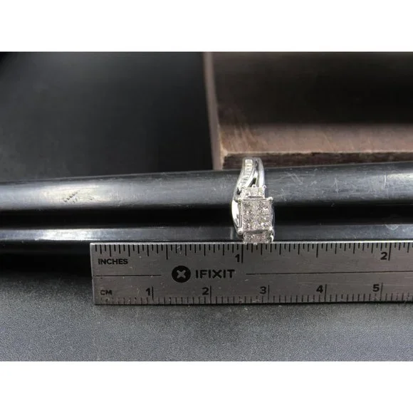 Size 6.5 10K White Gold 2.4 Total Carat Weight Of Natural Diamonds Band Ring - Picture 9 of 10